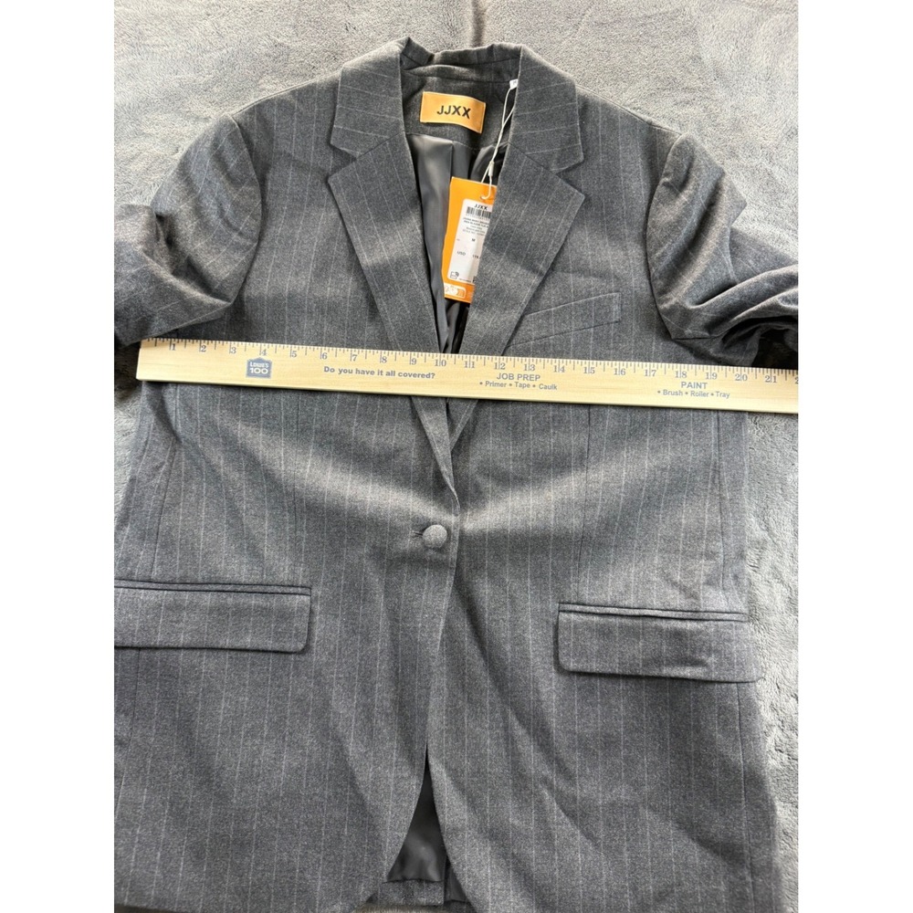 NWT JJXX women's Mary Brushed Reg Blazer TLR SN Dark Grey Pinstripe - Picture 5 of 11